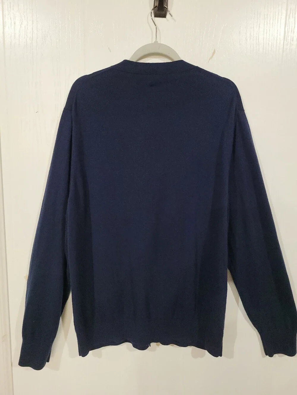 J. Crew Men's Dark Navy V-Neck Button Front Merino Wool Blend Cardigan XXL 2XL